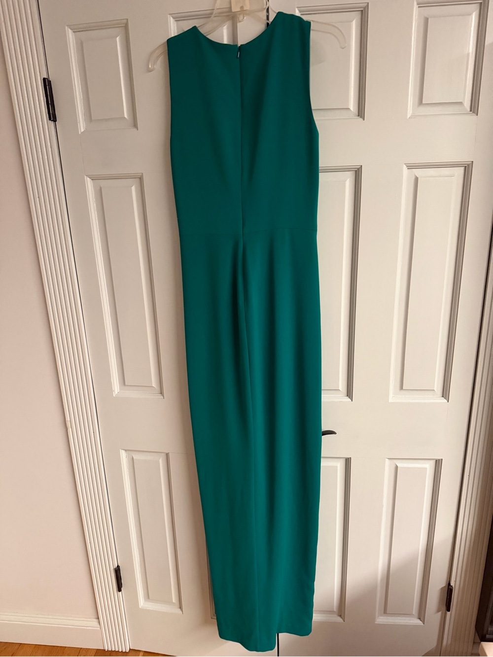 Badgley Mischka Gathered Stretch-Cady Gown - Picture 3 of 7